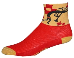 GIZMO CoolMax Socks - Kokopelli - red/yellow