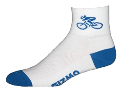 GIZMO CoolMax Socks - Bicycle - white/blue