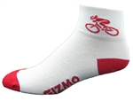 GIZMO CoolMax Socks - Bicycle - white/red