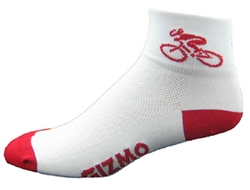 GIZMO CoolMax Socks - Bicycle - white/red