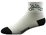 Tandem Bicycle Socks - white