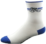 GIZMO CoolMax Socks - Bicycle - 5" Cuff white/blue