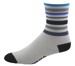 Velo Stripes CoolMax Socks 6"- White