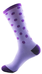 Polka Dots CoolMax Socks 8"- Purple