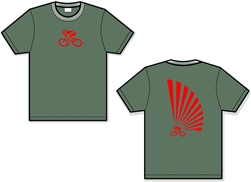 G-Man Apparel Rising Sun Bicycle T-Shirt - Military Green