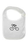 G-Man Bicycle Baby Bib - White