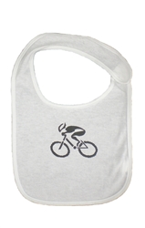 G-Man Bicycle Baby Bib - White