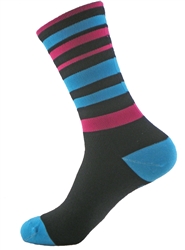 Wooly-G Velo Stripes 6.0 Socks - black/turquoise