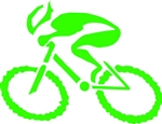 G-Man Bicycle Die Cut Sticker 6" Green